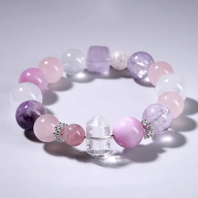 谧月珠宝 九紫离火前程似锦紫气东来学业进步国朝新中式显白气质优雅精美小众轻奢简约百搭好运天然 紫水晶 手串 男女同款情侣款