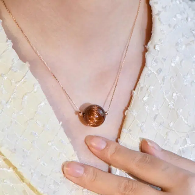 【招财进宝】 谧月珠宝 旺事业暴富转运珠 成功上岸财富自由 自信轻奢 尊贵天然 金发晶 水晶项链 男女同款情侣款