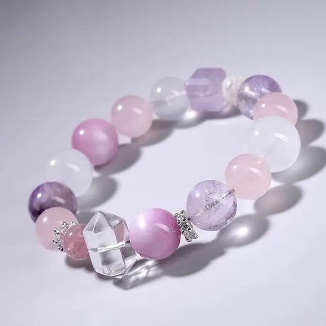 谧月珠宝 九紫离火前程似锦紫气东来学业进步国朝新中式显白气质优雅精美小众轻奢简约百搭好运天然 紫水晶 手串 男女同款情侣款