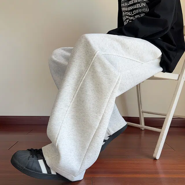徐太浪 美式复古拼接设计感直筒阔腿显高显瘦校园运动风卫裤休闲裤 男女同款