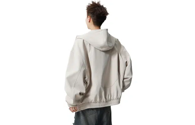 徐太浪 美式重磅解构拼接设计感高街潮牌休闲复古运动百搭开衫短款外套上衣连帽夹克 男女同款