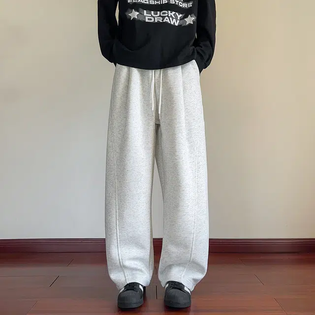 徐太浪 美式复古拼接设计感直筒阔腿显高显瘦校园运动风卫裤休闲裤 男女同款