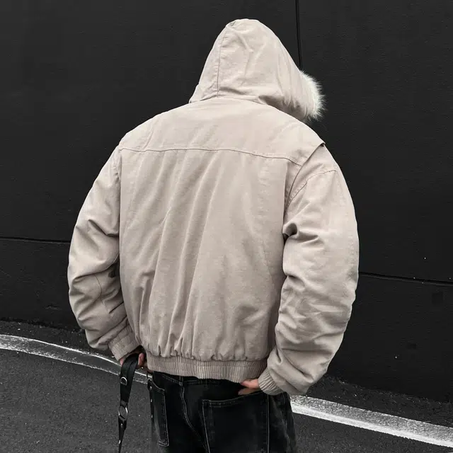 徐太浪 美式复古纯色座山雕连帽重磅帆布加厚保暖棉服 男女同款