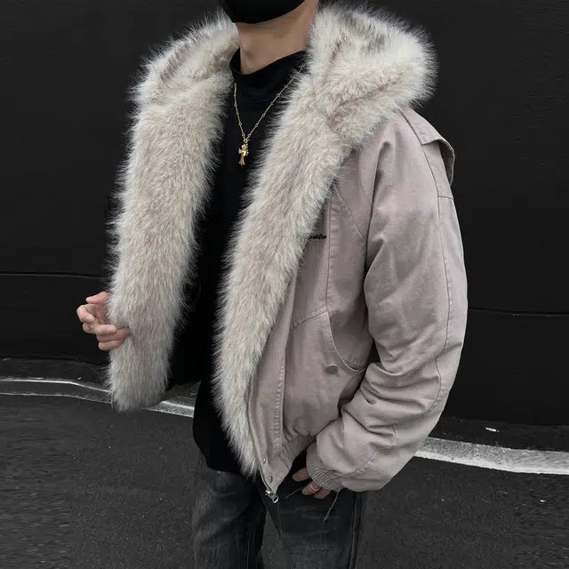 徐太浪 美式复古纯色座山雕连帽重磅帆布加厚保暖棉服 男女同款