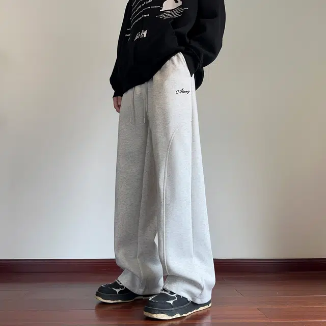 徐太浪 美式高街潮牌垂感重磅直筒弯刀休闲裤 男女同款