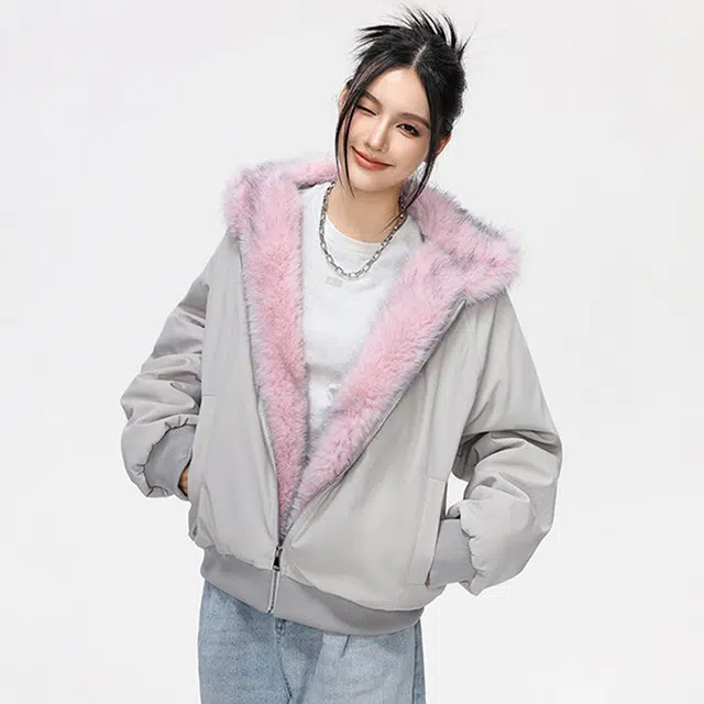 徐太浪 大毛领座山雕冬季超好看加绒加厚连帽棉衣外套棉服 男女同款