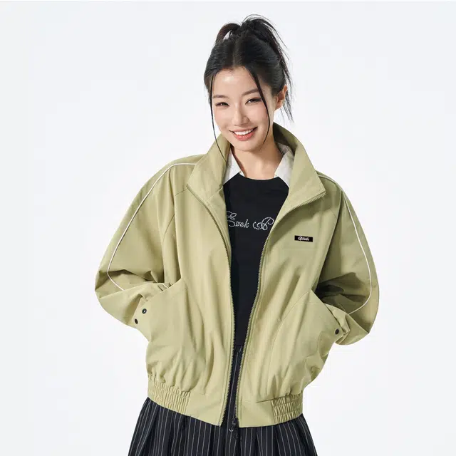 徐太浪 美式复古翻领春秋季潮流宽松休闲百搭工装外套夹克 男女同款