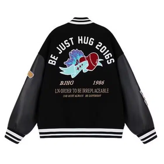 稻草人  潮流经典韩系字母印花落肩宽松棒球服 男女同款