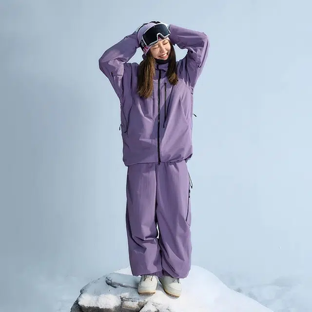 南恩 防水加厚全压胶滑雪衣套装 男女同款