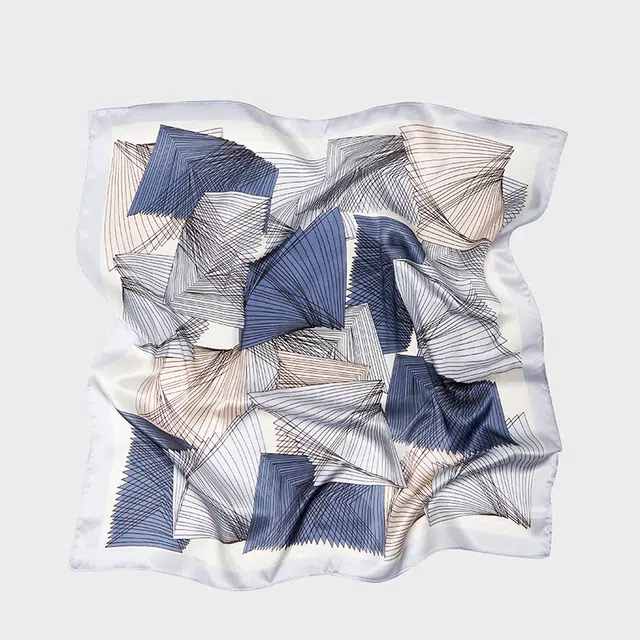 纳兰杜 线条装饰百搭高级感时尚外搭小众设计 桑蚕丝 丝巾 女款