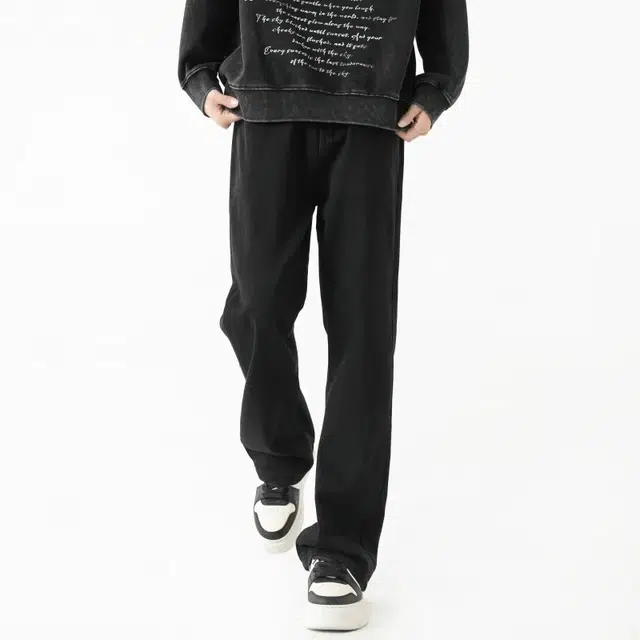 八哥 美式复古微喇重水洗做旧基础款宽松休闲简约中腰百搭垂感显高显瘦柔软舒适时尚高级感牛仔裤 男女同款