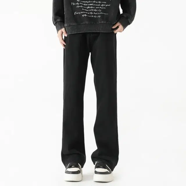 八哥 美式复古微喇重水洗做旧基础款宽松休闲简约中腰百搭垂感显高显瘦柔软舒适时尚高级感牛仔裤 男女同款