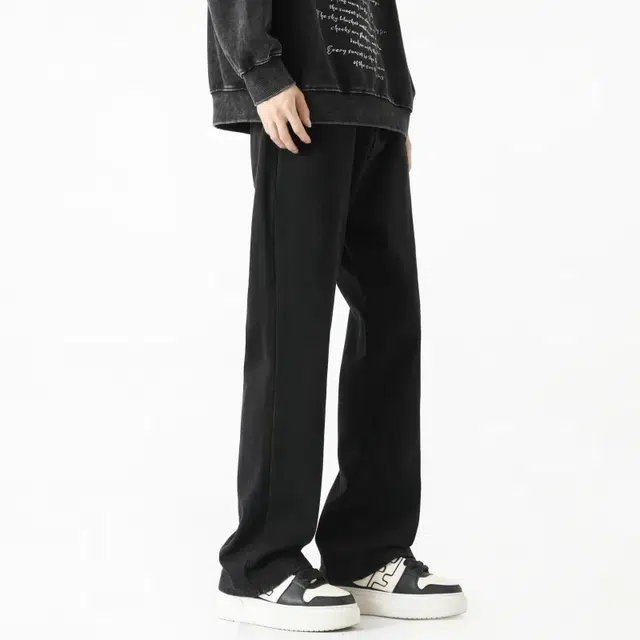 八哥 美式复古微喇重水洗做旧基础款宽松休闲简约中腰百搭垂感显高显瘦柔软舒适时尚高级感牛仔裤 男女同款