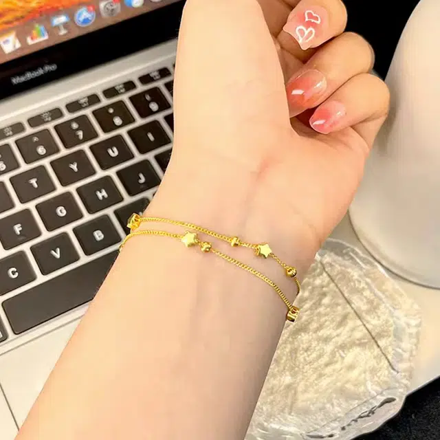 璀璨之心 甜美怦然星动手链 精致轻奢高级感小众百搭设计显白温柔优雅气质手饰品 足金 按克计价 黄金手链 女款