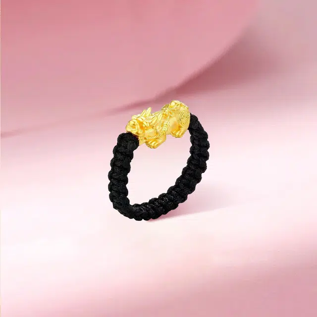 璀璨之心 貔貅编织指环 国风精致轻奢小众高级感时尚百搭气质温柔 浪漫恋爱表白日心意礼盒穿搭好物 足金 按克计价 黄金戒指 女款