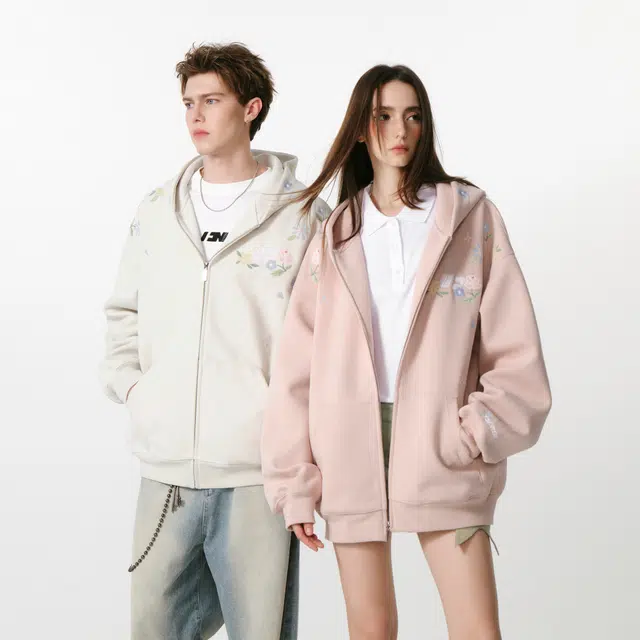 FORNINES Embroidered Hoodie Jacket