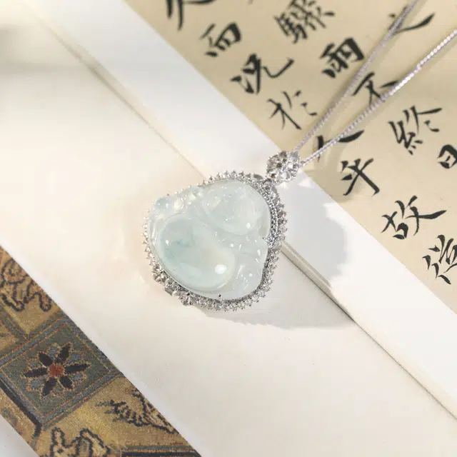 清雪 新中式国风  大肚佛本命佛  笑口常开容天下诸事顺利 高级感  温柔风 冰种 翡翠项链 男女同款情侣款