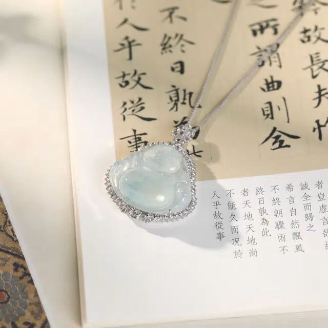清雪 新中式国风  大肚佛本命佛  笑口常开容天下诸事顺利 高级感  温柔风 冰种 翡翠项链 男女同款情侣款