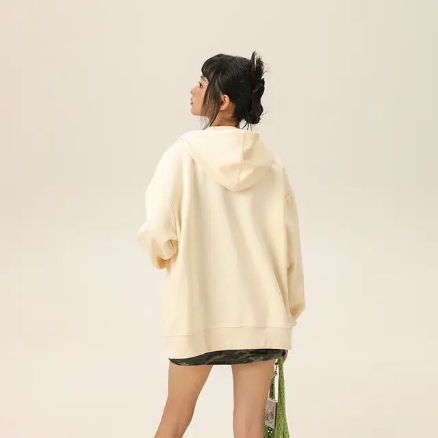 棉致 开衫宽松休闲连帽卫衣 女款