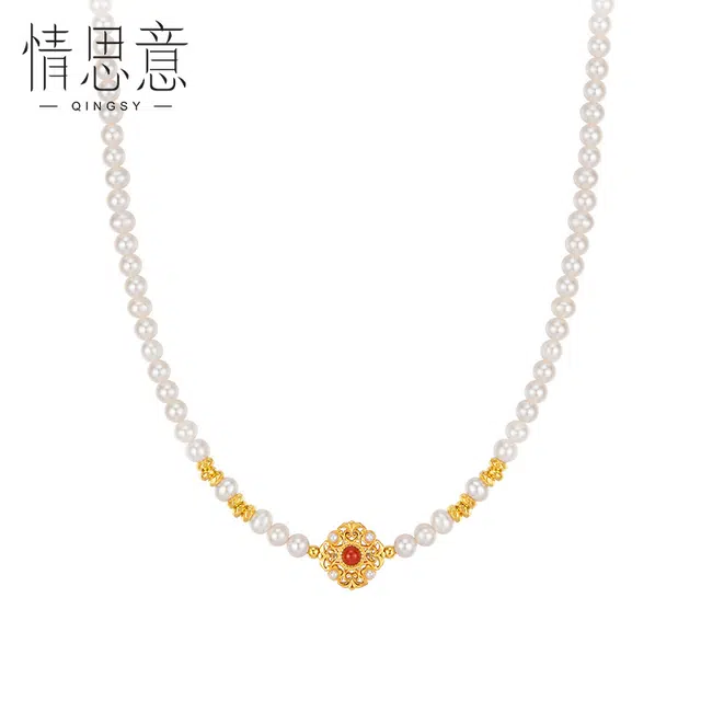 情思意 四方如意 淡水珍珠 项链 女款