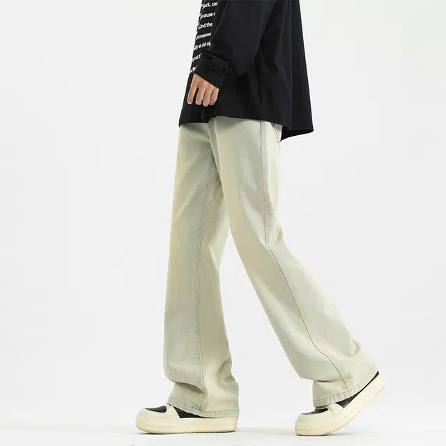 巴塞罗那足球俱乐部 美式复古水洗做旧多风格百搭休闲垂感牛仔裤 男女同款