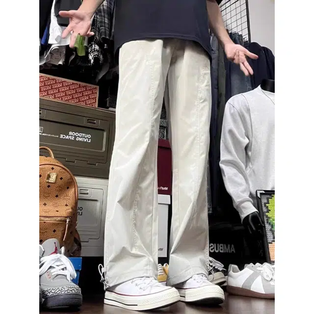 帝狼牛 美式复古多功能宽松直筒工装长裤休闲裤子 男女同款