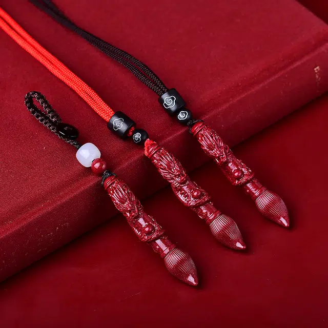 媚之吻 原矿石 文昌笔 儿童 护身符 再造辰砂朱砂 项链 男女同款情侣款