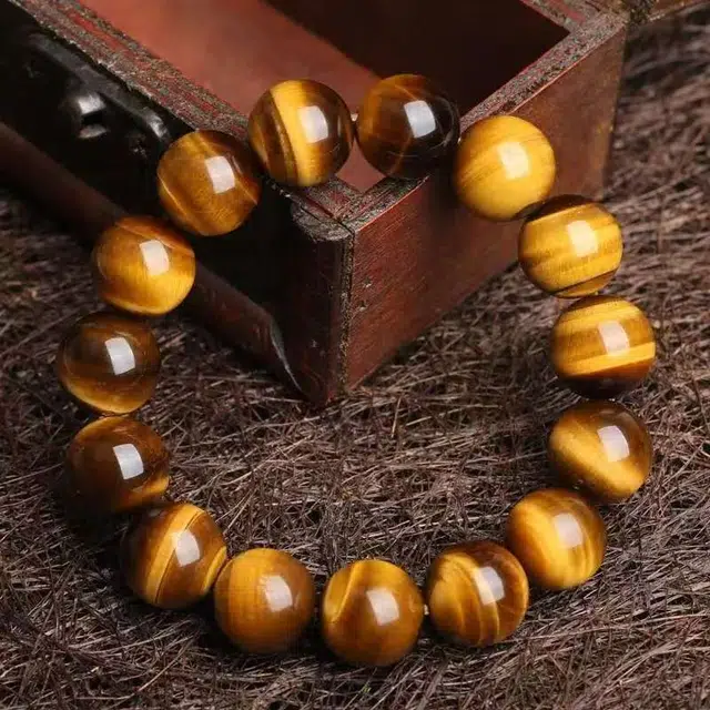 媚之吻 简约名族风时尚霸气吉祥礼 虎眼石 玉石手串 男女同款情侣款