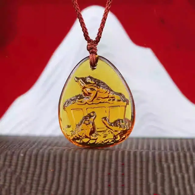 媚之吻 集雅轩宋韶光大师蛇年吉祥物 属猴 财源广进 吉祥 琉璃 项链 男女同款情侣款