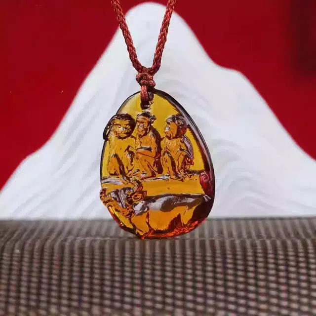 媚之吻 集雅轩宋韶光大师蛇年吉祥物属蛇 牛猴保岁 吉祥礼 琉璃 项链 男女同款情侣款