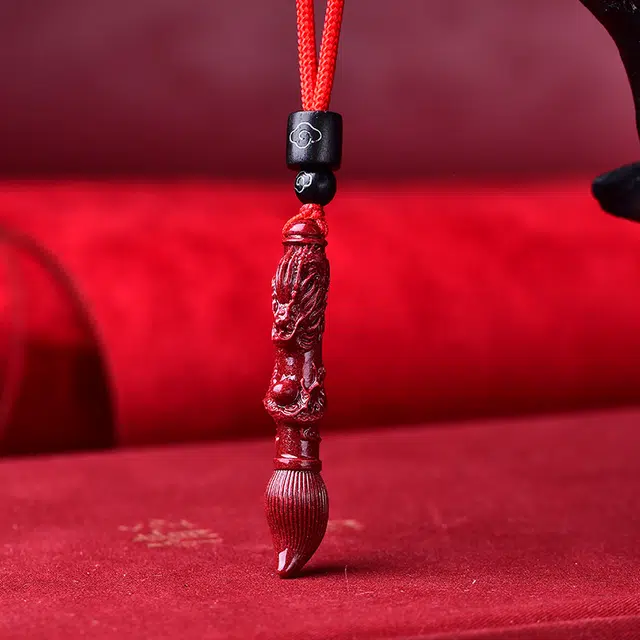 媚之吻 原矿石 文昌笔 儿童 护身符 再造辰砂朱砂 项链 男女同款情侣款