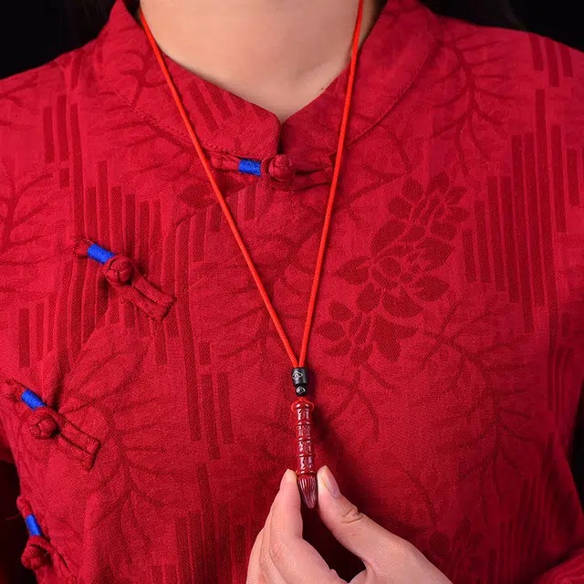 媚之吻 原矿石 文昌笔 儿童 护身符 再造辰砂朱砂 项链 男女同款情侣款