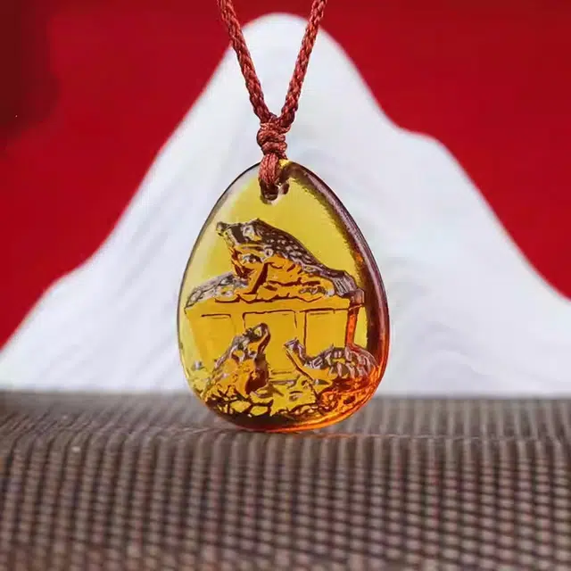 媚之吻 集雅轩宋韶光大师蛇年吉祥物 属猴 财源广进 吉祥 琉璃 项链 男女同款情侣款