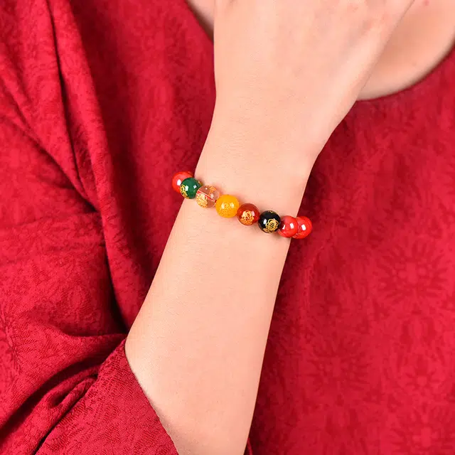 媚之吻 五路 财神 再造辰砂朱砂 手链 男女同款情侣款