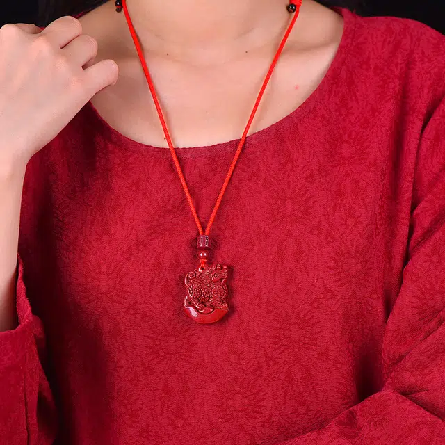 媚之吻 火麒麟五行缺火补火 朱砂 项链 男女同款情侣款