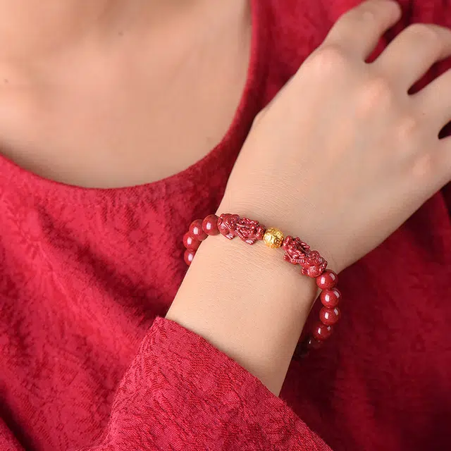 媚之吻 官方旗舰店龙貔貅紫金砂吉祥礼 朱砂 手串 男女同款情侣款