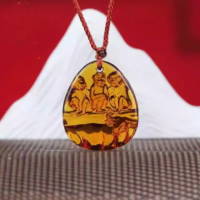 媚之吻 集雅轩宋韶光大师蛇年吉祥物属蛇 牛猴保岁 吉祥礼 琉璃 项链 男女同款情侣款