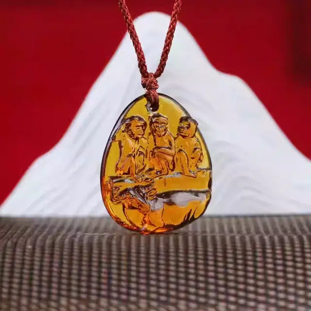 媚之吻 集雅轩宋韶光大师蛇年吉祥物属蛇 牛猴保岁 吉祥礼 琉璃 项链 男女同款情侣款