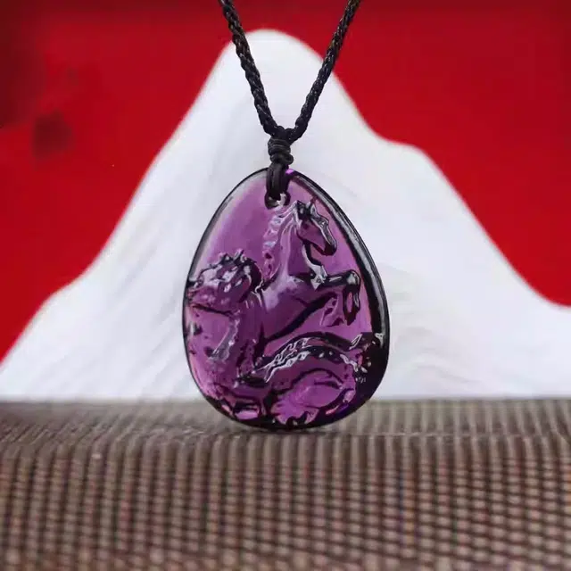 媚之吻 生肖属羊 龙马精神集雅轩宋韶光大师吉祥物 琉璃 项链 男女同款情侣款