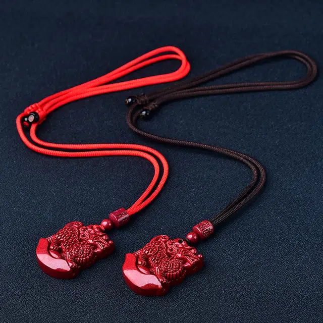 媚之吻 火麒麟五行缺火补火 朱砂 项链 男女同款情侣款