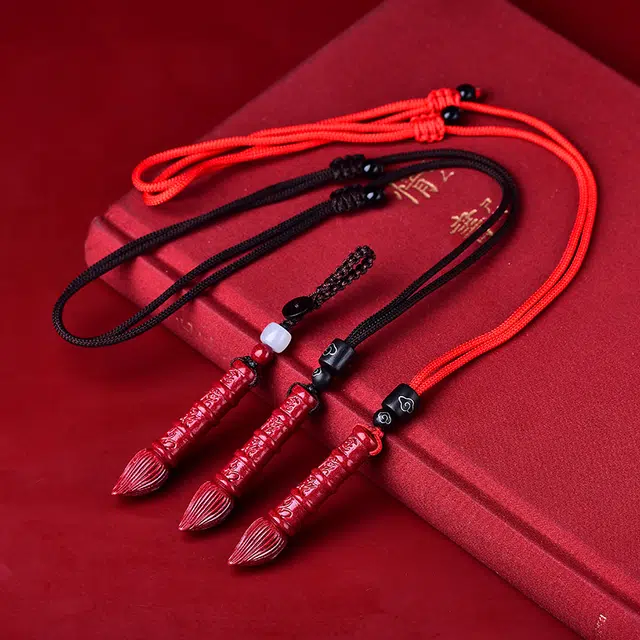 媚之吻 原矿石 文昌笔 儿童 护身符 再造辰砂朱砂 项链 男女同款情侣款