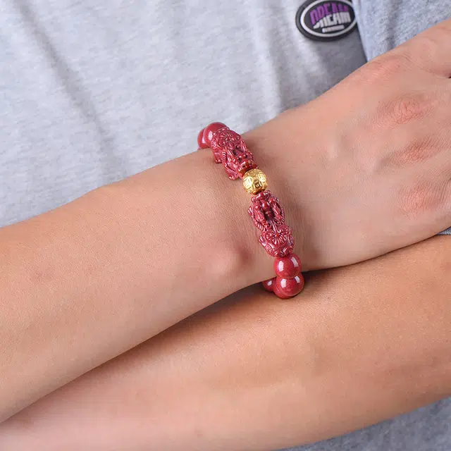 媚之吻 官方旗舰店龙貔貅紫金砂吉祥礼 朱砂 手串 男女同款情侣款