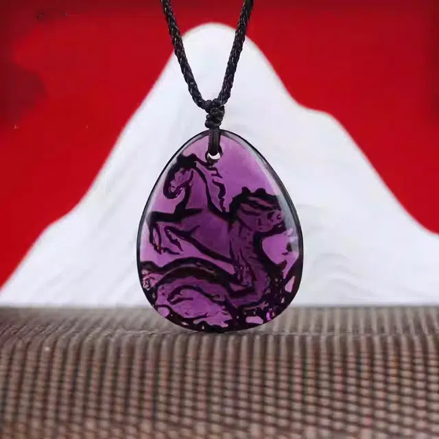 媚之吻 生肖属羊 龙马精神集雅轩宋韶光大师吉祥物 琉璃 项链 男女同款情侣款