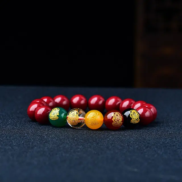 媚之吻 五路 财神 再造辰砂朱砂 手链 男女同款情侣款