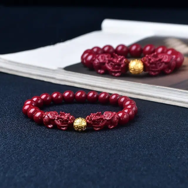 媚之吻 官方旗舰店龙貔貅紫金砂吉祥礼 朱砂 手串 男女同款情侣款