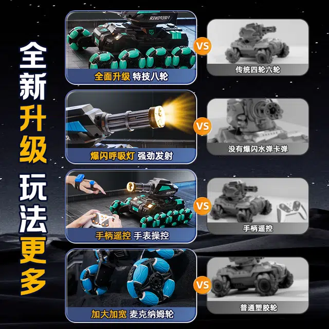 澳梦星 八轮特技 发射水弹坦克车 手势感应 遥控模型