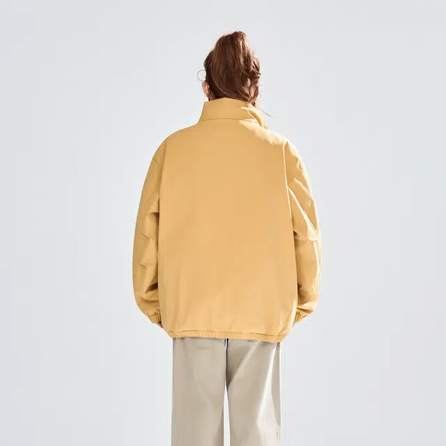 HUANQIU Classic Logo Zip-Up Cotton Jacket