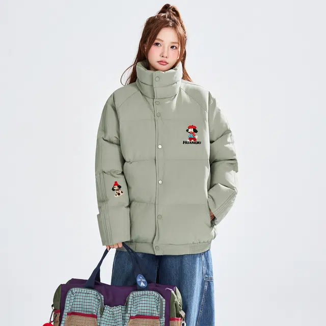 HUANQIU Retro College Windbreaker Jacket