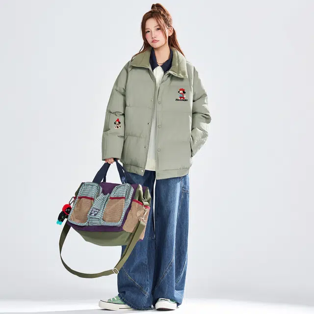 HUANQIU Retro College Windbreaker Jacket