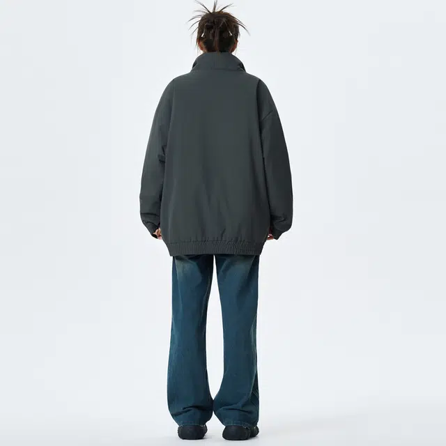 HUANQIU Classic Flame Logo Zip-Up Jacket